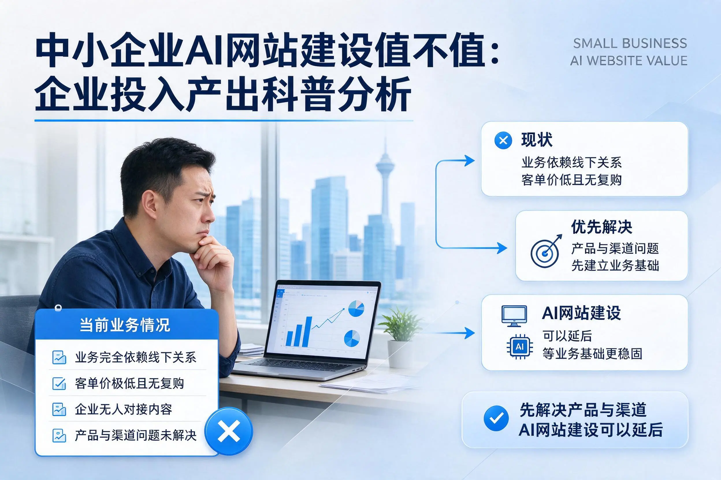 中小企业AI网站建设值不值：江门企业投入产出科普分析