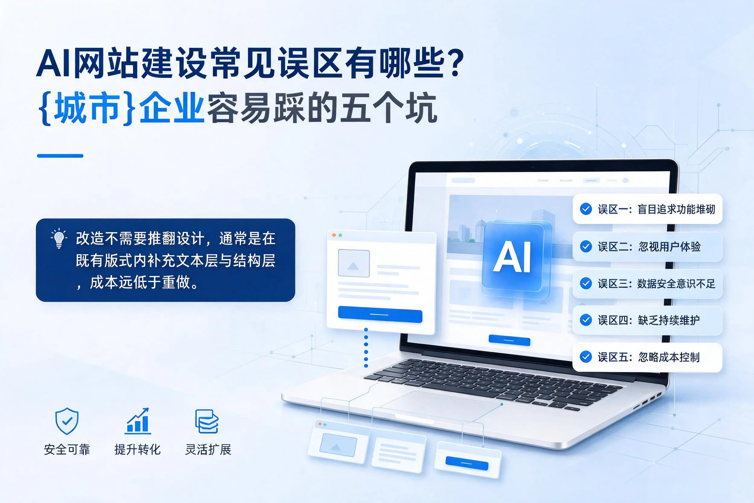 AI网站建设常见误区有哪些?江门企业容易踩的五个坑